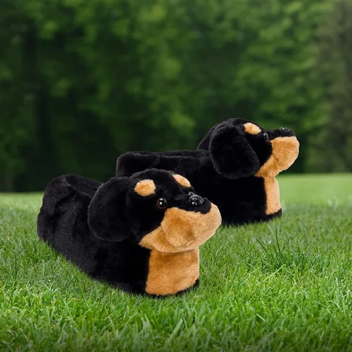 Vista 2 de Funziez! Pantuflas peludas para perros para mujeres y hombres, divertidas, zapatos de casa, animales, lindas novedades, gran regalo para el día