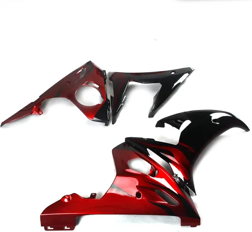 Vista 5 de Brillante rojo negro motocicleta carenados completos para Yamaha YZF-600 R6 R6S '06-09 2003 2004 YZF-R6 03 04 molde de inyección ABS cuerpo cuerpo