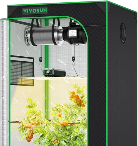 Vista 8 de VIVOSUN 2.7x2.7ft Grow Tent Kit 150W LED A22 WiFi Control Grow System