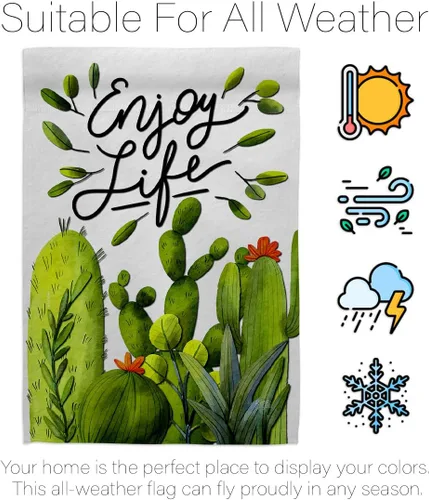 Vista 6 de Breeze Decor Cactus Life House Bandera Regional Suroeste Desierto País Suculenta Decoración de Área Particular Banner Pequeño Jardín Patio Regalo