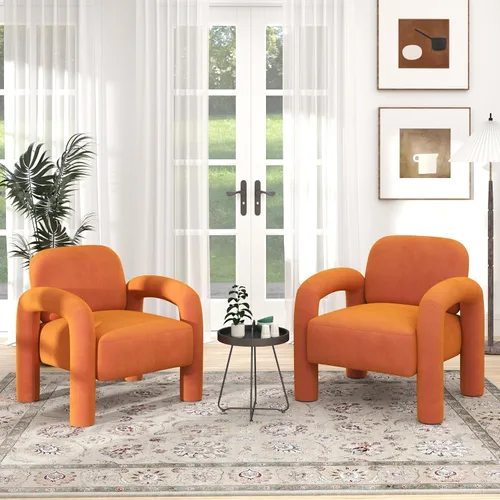 Vista 13 de Silla decorativa moderna, cómoda silla tapizada de terciopelo, acogedora silla individual de tocador, silla de barril copetudo, silla de lectura