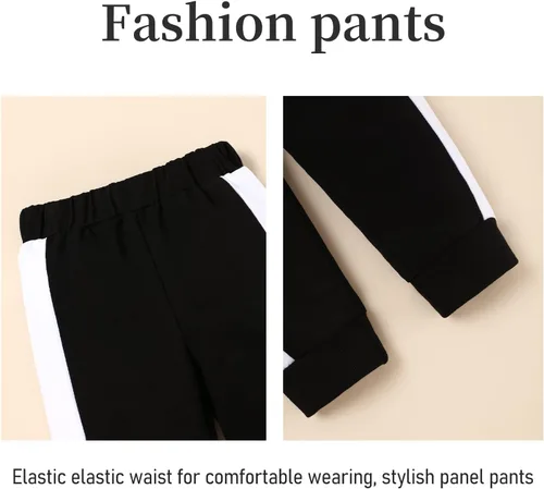 Vista 6 de Conjunto de 2 piezas de sudadera con capucha de manga larga y pantalones para bebé niño