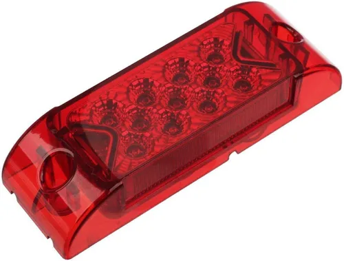 Vista 2 de Partsam Luces de marcador LED rectangulares de 2" X 6" con 13 diodos con reflector (2 rojos+10 ámbar)