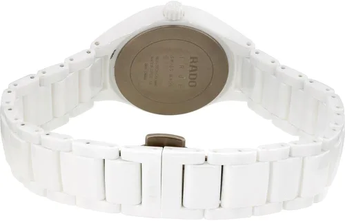 Vista 3 de Rado Verdadero reloj de cerámica blanca de alta tecnología de las señoras del diamante R27061712, Blanco de alta tecnología, Movimiento de cuarzo