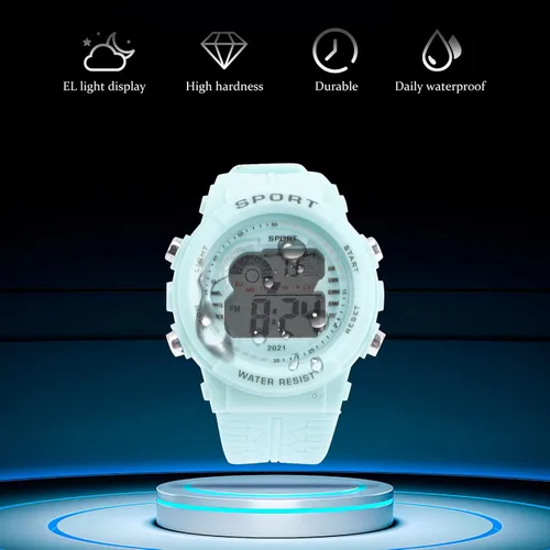 Vista 4 de ibasenice Reloj deportivo digital impermeable LED reloj de cuenta regresiva con temporizador de alarma para hombres y mujeres, color negro