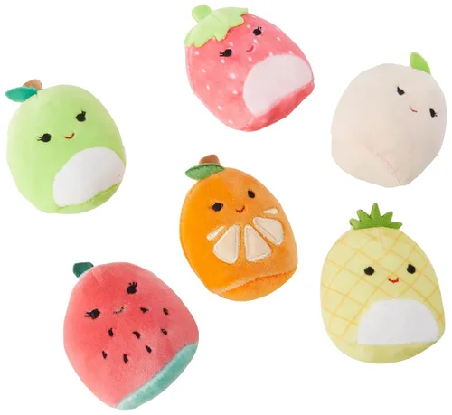 Vista 3 de Squishville por Squishmallow SQM0068 seis peluches misteriosos, 2 mini Squishmallows irresistiblemente suaves y coloridos; mini Durazno, Piña