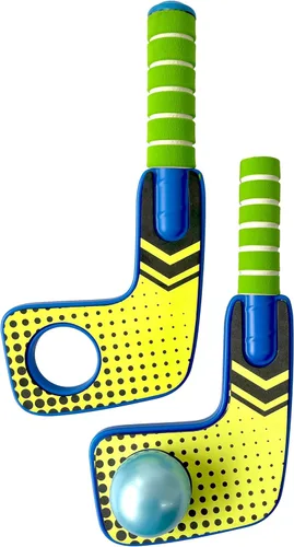 Vista 2 de COMANSI - El juego Aqua Water incluye 1 pelota inflable + 2 paletas de hockey infladoras con aguja. Fácil y seguro de usar en exteriores e interiores