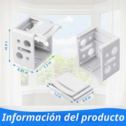 Vista 2 de Jetec 2 piezas de 1 pulgada Mini soportes de persiana de plástico blanco perfil caja montaje ventana persianas barandilla soporte reemplazo