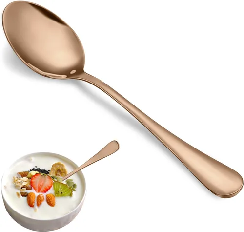 Vista 9 de Juego de 24 cucharaditas, juego de cucharas de té de acero inoxidable de grado alimenticio, cucharas pequeñas duraderas, cuchara de postre de metal
