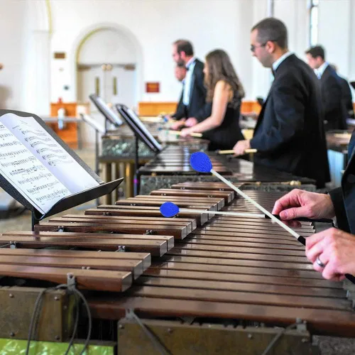 Vista 8 de Mallets de tambor, 2 pares de mazos de marimba de goma e hilo, instrumentos de percusión, accesorios para tambor de acero, bajo, platillos