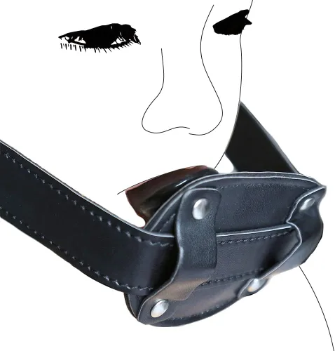 Vista 6 de Romi Fantasy Gags Bozales fetiche de silicona negra consolador boca mordaza con correas de cuero ajustables para parejas