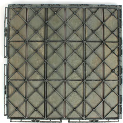 Vista 5 de Baldosas de madera de acacia para exteriores, baldosas de patio que se entrelazan. Moderno Gris Recto