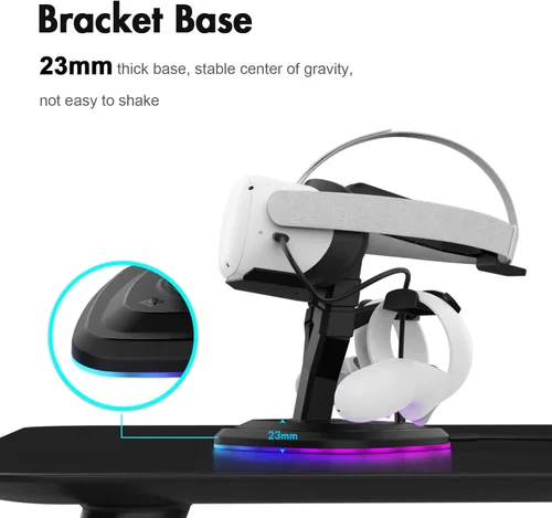 Vista 4 de AMVR VR Headset Charging Dock, Floating Display Stand for Oculus Quest 2, Meta Quest Pro, Quest Series, Pico 4 and Touch Controllers, Stable Station