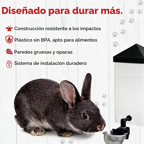 Vista 4 de RentACoop Botella para beber de animales pequeños de 32 oz con taza