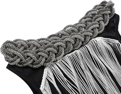 Vista 6 de kayamiya Women's Flapper Dresses 1920s Gatsby Vintage Swing Long Tassel Fringe Ballroom Dance Cocktail Dress
