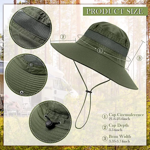 Vista 3 de Janmercy Chaleco de pesca de trabajo para hombre, 2 piezas, con sombrero, ligero, safari, viajes, caza, con múltiples bolsillos, sombrero de pesca