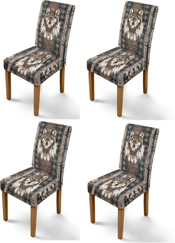 Vista 54 de Rnyleeg Juego de 1 fundas para sillas étnicas para sala de estar, sin brazos, estampado tribal azteca, elásticas, fundas protectoras para sillas