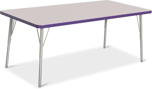 Vista 29 de Berries Mesa rectangular para actividades, altura A, Gris/Negro/Negro, 1