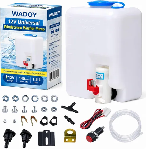Vista 8 de Wadoy Kit de depósito de bomba de limpiaparabrisas universal 99300 depósito