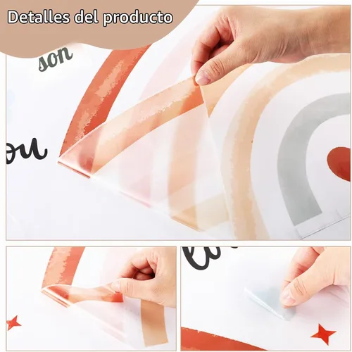 Vista 6 de Containlol Calcomanías de pared de arcoíris, decoración para despegar y Naranja
