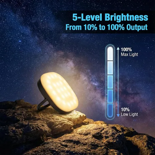 Vista 3 de Linterna LED para campamento, linternas solares, luz recargable de 5000mAh 2000 lúmenes 5 modos de luz, impermeable IP65 con carga USB – Linternas