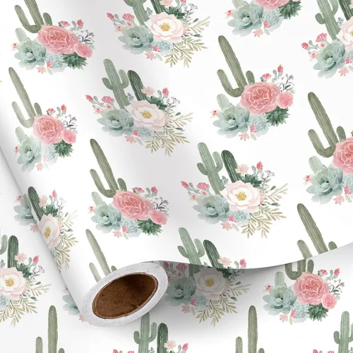 Vista 19 de RUSPEPA Papel de regalo reversible floral para niñas y mujeres, mini rollo, acuarela azul floral y azul sólido papel de regalo para cumpleaños