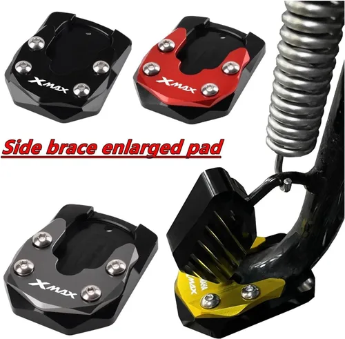 Vista 5 de Motorcycle Accessories Kickstand Side Stand Extension Enlarger Pad Side Bracket Compatible with Xmax X-MAX 125 250 300 400 XMAX300