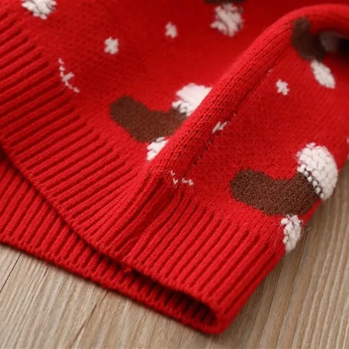 Vista 5 de Boys Girls Cartoon Crewneck Sweater Pullover Tops Christmas Fall Winter Knit Clothes for 1 to 6Y