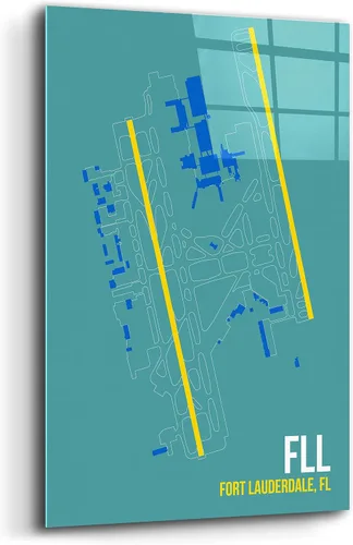 Vista 2 de Epic Art 'FLL Airport Layout' by O8 Left, Acrylic Glass Wall Art, 12"x16