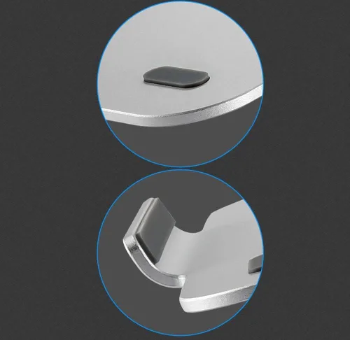 Vista 5 de Soporte para laptop, material de aleación de aluminio de rotación 360, base de refrigeración duradera, soporte para computadora portátil de 10 a