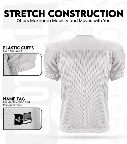 Vista 3 de Exxact Sports Camiseta de práctica de fútbol para hombre, estilo profesional, ligera y transpirable, de malla, para hombre