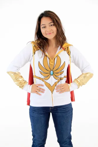 Vista 2 de Masters of The Universe I Am She Ra Juniors Sudadera con capucha blanca con capa