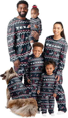 Vista 9 de FOCO NFL womens Nfl Team Ugly Pattern Matching Set Family Holiday Pajamas