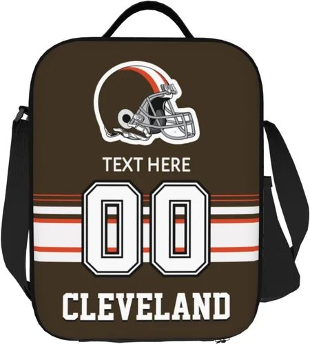 Vista 31 de Bolsa de almuerzo personalizada de Nueva Inglaterra, regalos para hombres, mujeres, fanáticos, con nombre y número personalizados, correas de hombro