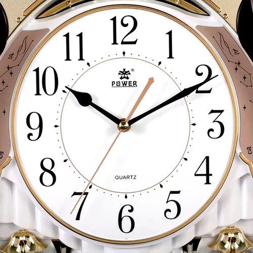 Vista 5 de Reloj de pared de movimiento musical con péndulo giratorio, reloj de pared decorativo con 18 melodías.