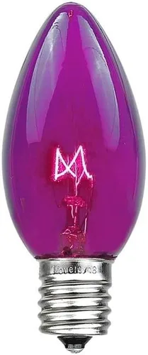 Vista 7 de Novelty Lights Paquete de 5 bombillas de repuesto C7 para exteriores, transparentes E12 Candelabra Base, 5 Watt, Transparent Incandescent Lamps