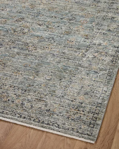 Vista 14 de Loloi Jean Stoffer Katherine Collection KES-01 Ocean/Gold - Alfombra decorativa de 2 pies y 3 pulgadas x 3 pies y 10 pulgadas, altura de pelo de 25