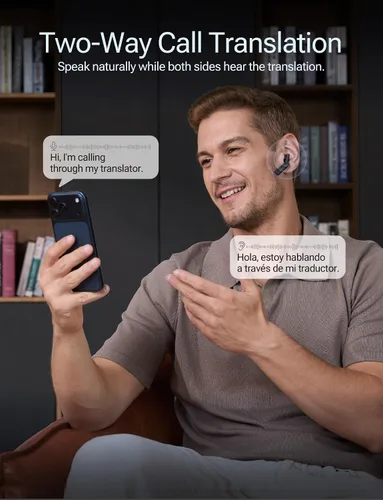 Vista 5 de Timekettle W4 Plus AI Translator Earbuds, pastilla de conducción ósea Negro