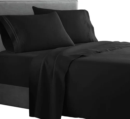Vista 5 de Juego de sábanas para dormitorio de 4 piezas, colección 1500 Clara Clark.