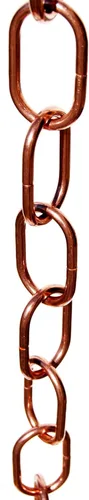 Vista 2 de Stanwood Rain Chain Nueva cadena tradicional de lluvia de cobre de un solo bucle, 8 pies