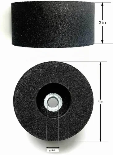 Vista 6 de SIGNI Piedra de molienda de carburo de silicio de 4 pulgadas con eje de 5/8 para moler mampostería (grano 24)