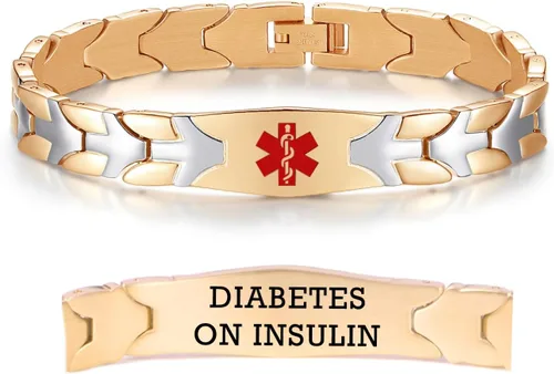Vista 41 de LinnaLove Pulseras de alerta médica de pez volador para hombres y mujeres, pulseras médicas de acero inoxidable con grabado gratis, 8.5 pulgadas