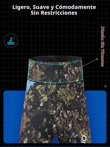 Vista 5 de Traje de neopreno de pesca submarina de 0.059 pulgadas con capucha, 2 piezas de camuflaje para caza de buceo, para buceo en agua fría