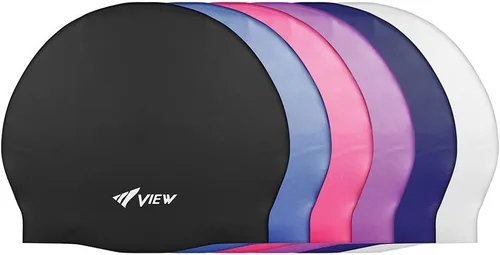 Vista 2 de Vista equipo de natación gorro de natación silicona goma, color negro Blanco