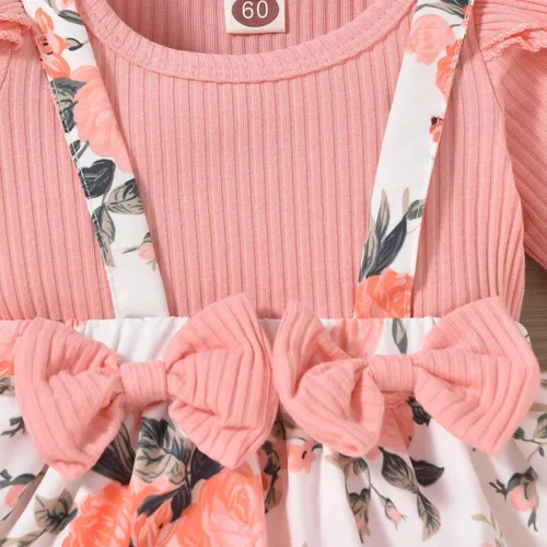 Vista 53 de Unutiylo Ropa de bebé recién nacida prematura con tirantes, traje de otoño e invierno, traje de manga larga con volantes