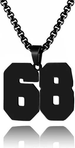 Vista 144 de Collar de Número Dorado para Hombre, Cadena de Acero Inoxidable con Colgante de Número para Atletas, Joyería Deportiva Personalizada para Niños