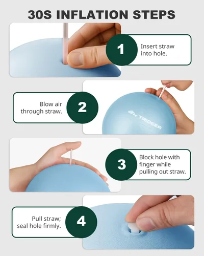 Vista 9 de Trideer 9-Inch Pilates Ball, Small Exercise Ball Pilates Equipments for Yoga, Physical Therapy, Pregnancy, Postpartum, Core Training, Balance