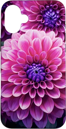 Vista 22 de Dahlia Flower Floral Nature Garden Funda con diseño granate rosa y morado para iPhone 16