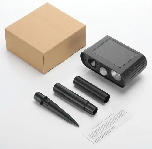 Vista 6 de Qualirey Paquete de 3 repelentes solares ultrasónicos de animales para exteriores, impermeable, defensor de gatos con detección de movimiento