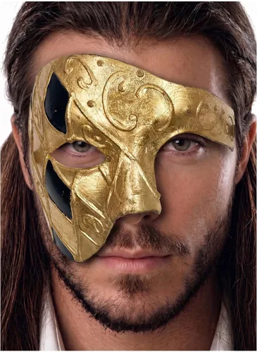 Vista 37 de Máscara de mascarada para hombre, máscara del fantasma de la ópera, máscara de baile de graduación, Mardi Gras, Haloween veneciano, media cara